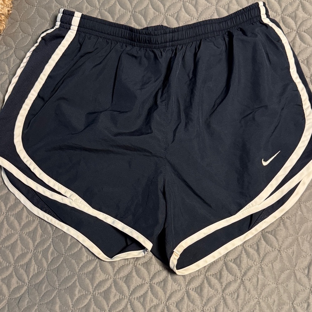 Nike Women's Dark Blue Athletic Shorts with Light Trim
